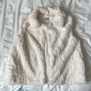 BB Dakota Cream Furry Vest